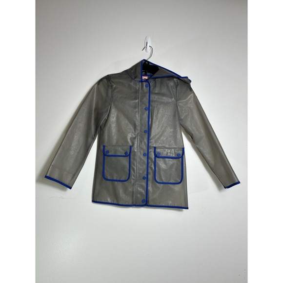 Hunter For Target Rain Coat Kids M 8/10 Gray Snap Front Outdoor Waterproof - Picture 1 of 3